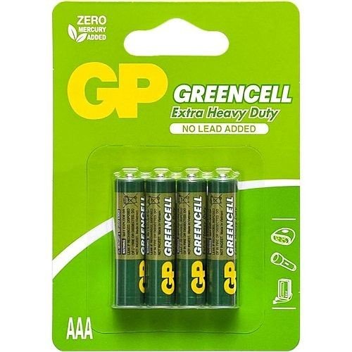 Батарейка GP Greencell 24G-UE4 сольова бл/4 R3P, AAA (ціна за 1 блістер - 4 шт)
