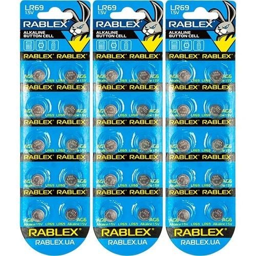 Батарейка RABLEX "таблетка" 1.5V AG6 (LR69) ціна за 1 блістер - 10 шт