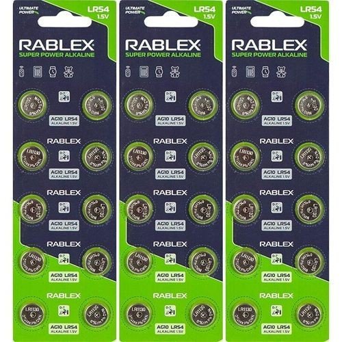 Батарейка RABLEX "таблетка" 1.5V AG10 (LR54) ціна за 1 блістер - 10 шт