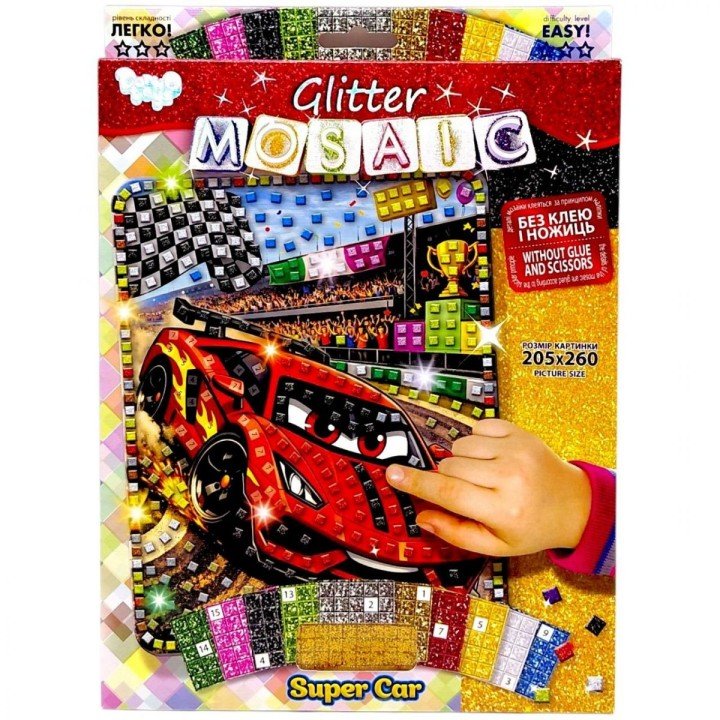 Креативна творчість "GLITTER MOSAIC: SUPER CAR"