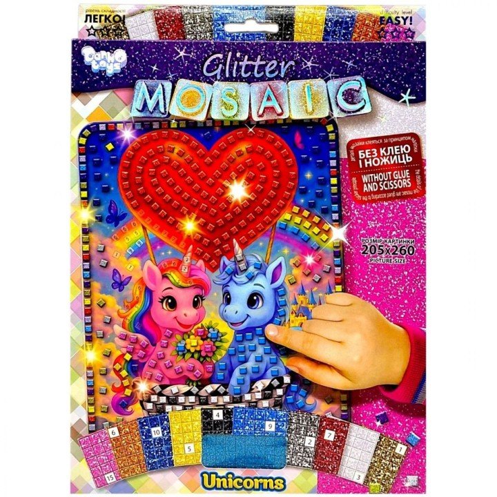 Креативна творчість "GLITTER MOSAIC: UNICORNS"