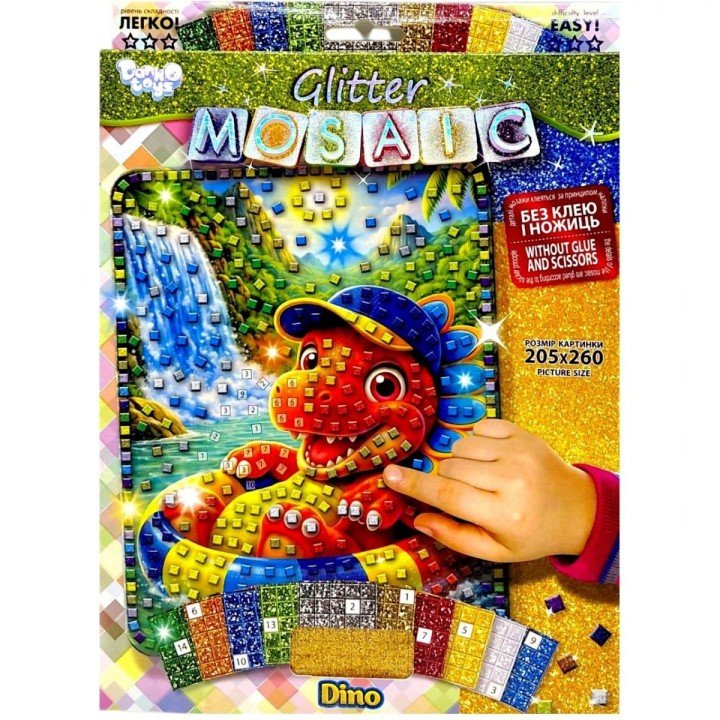 Креативна творчість "GLITTER MOSAIC: DINO"
