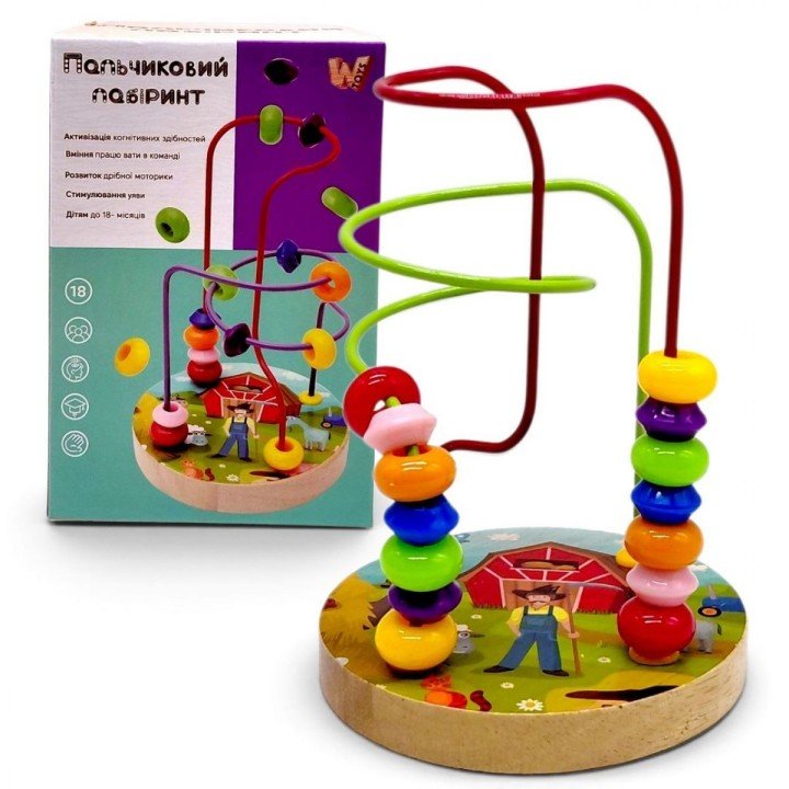Пальчиковий лабіринт 37800 (48) "WToys", деревʼяний, в коробці