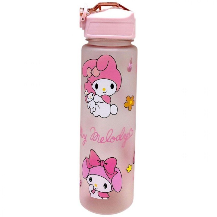Пляшка для води "Sanrio: MyMelody" місткість: 750 мл, пластикова, трубочка, ремінець, в пакеті (РОЖЕВИЙ)