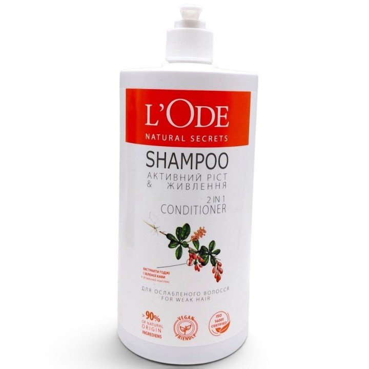 LʼOde Natural Secrets шампунь 900гд/ослабленого волосся
