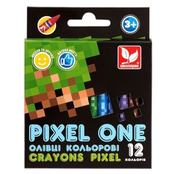 Олівці кольорові Crayons Pixel One 12 кольорів