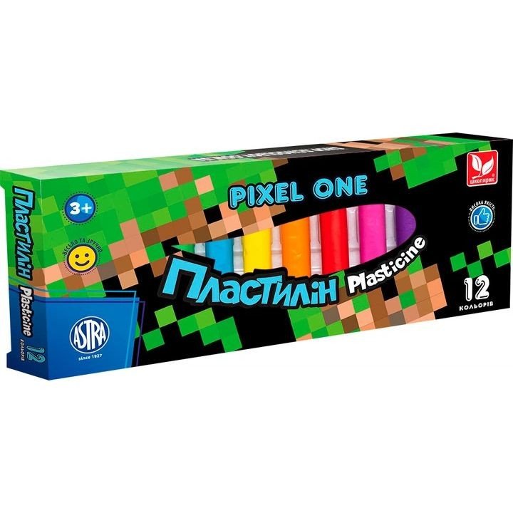 Пластилін круглий восковий Pixel One 12 кольорів