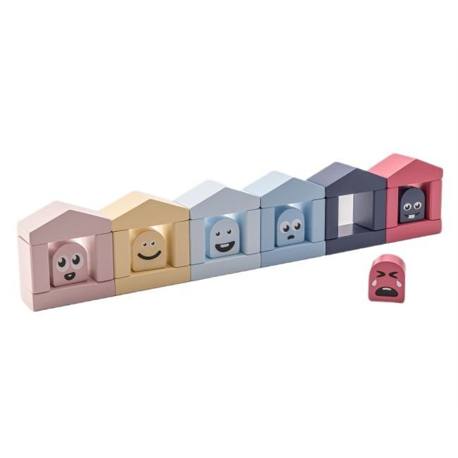 Деревʼяний конструктор "Кольорові будиночки" 2/Wooden construction set "Colorful houses" 2