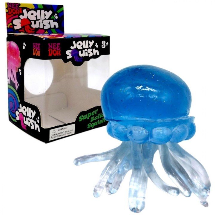 Іграшка-антистресс "Медуза" NeeDoh Jelly Squish Glow, 10 см (БЛАКИТНИЙ)