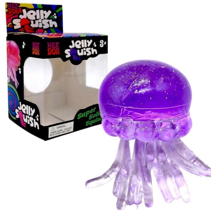 Іграшка-антистресс "Медуза" NeeDoh Jelly Squish Glow, 10 см (БУЗКОВИЙ)