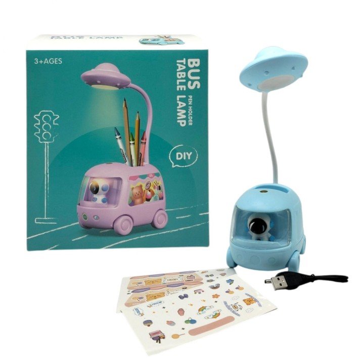 Лампа світлодіодна “Космічний автобус”, 3 режими освітлення, нічник, вбудований акумулятор,  в коробці (БЛАКИТНИЙ)