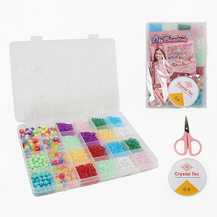 Набір бісеру з ножицями та ліскою в боксі