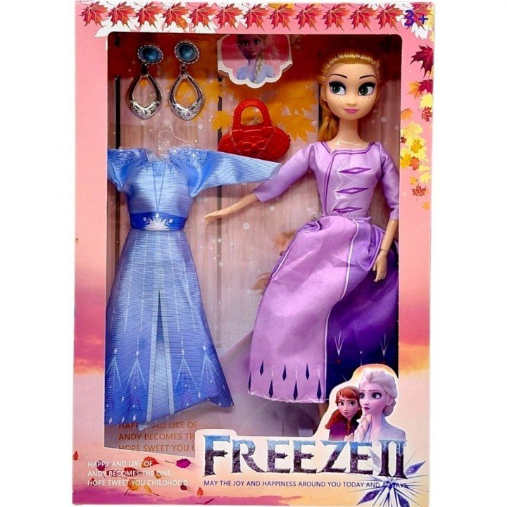Лялька "Frozen: Ельза", 29 см, шарнірні суглоби, аксесуари, в коробці (БЛАКИТНИЙ-БУЗКОВИЙ)