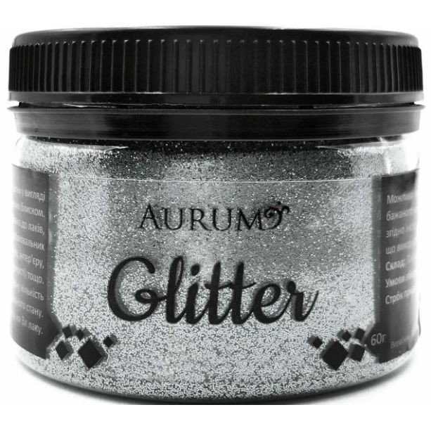 Декоративні блискітки Глітер Aurum Срібло 60 г