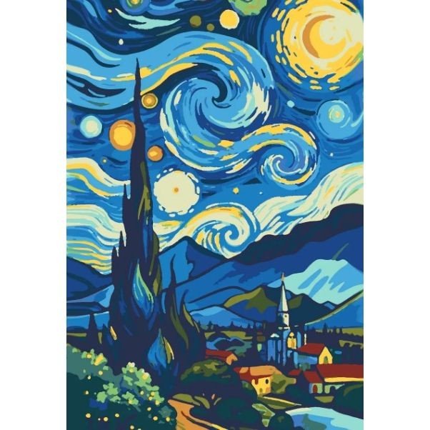 Картина по номерам "The Starry Night" 40х28 см