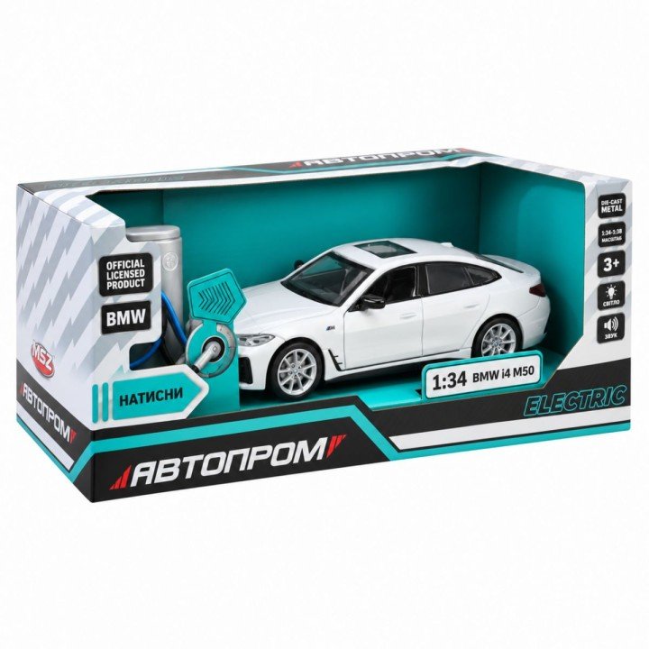 МАШИНА АВТОПРОМ (МЕТАЛЕВА) 1:34 BMW I4 M50 (БІЛИЙ)