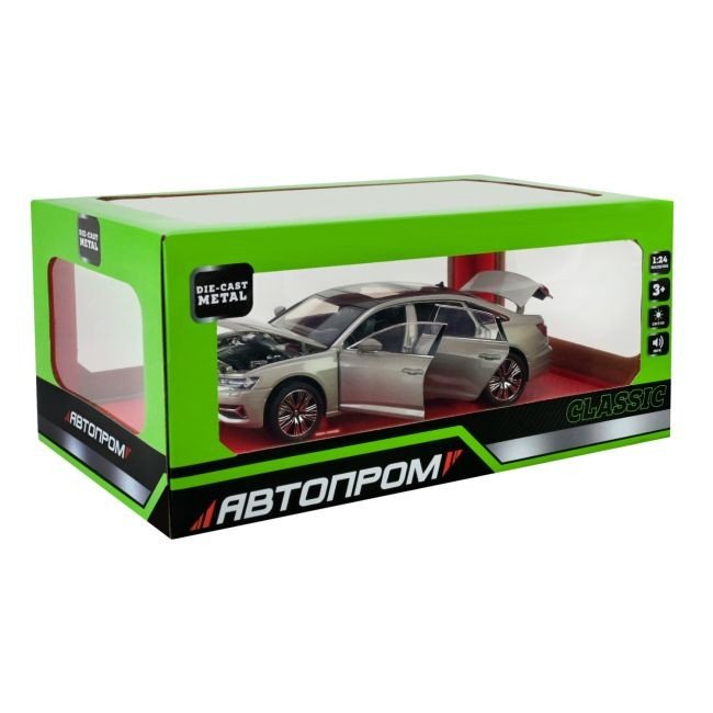МАШИНА МЕТАЛЕВА "АВТОПРОМ" 1:24 AUDI A6L (СІРИЙ)