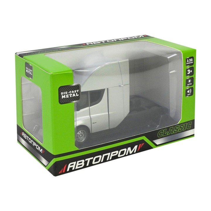 МАШИНА МЕТАЛЕВА "АВТОПРОМ" 1:32 TESLA SEMI TRUCK HEAD (СІРИЙ)