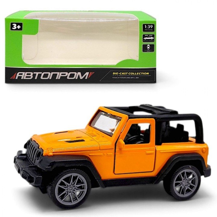 МАШИНА МЕТАЛЕВА "АВТОПРОМ" 1:43 JEEP WRANGLER COUPE (ПОМАРАНЧЕВИЙ)