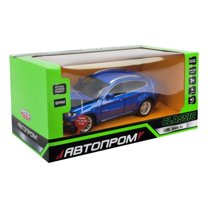 МАШИНА МЕТАЛЕВА "АВТОПРОМ" 1:24 BMW X6 (СИНІЙ)