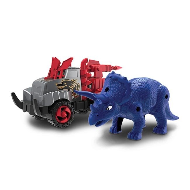 Ігровий набір – машинка та динозавр Triceratops blue (15 x 6 x 10 см)