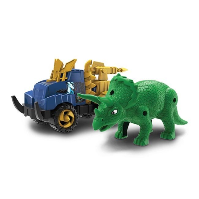 Ігровий набір – машинка та динозавр Triceratops green(15 x 6 x 10 см)