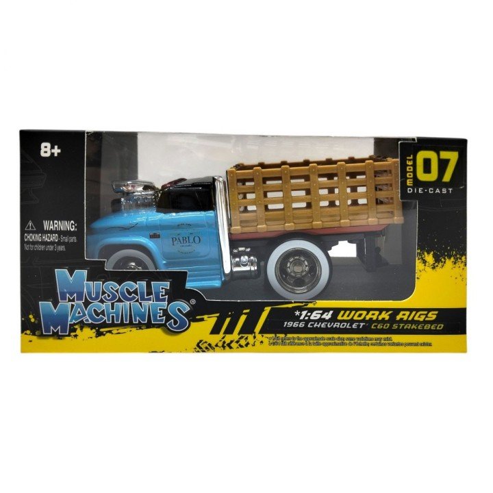 Машинка іграшкова серії Muscle Machines 1:64 "1966 CHEVROLET C60 STAKEBED" (БЛАКИТНИЙ)