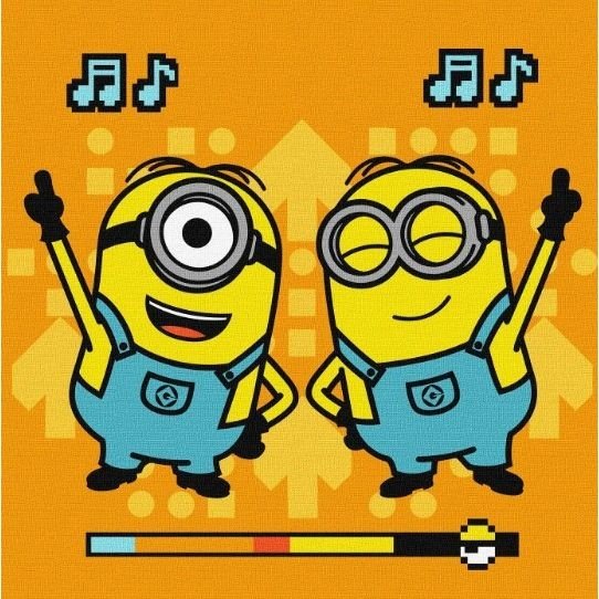 Картина по номерах для дітей UN "Minions: Танцювальна вечірка" 25х25см