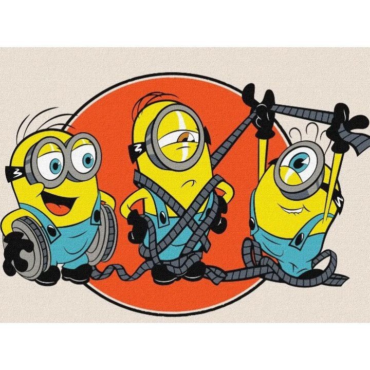 Картина по номерах для дітей UN "Minions: Зйомки кіно" 20х30см