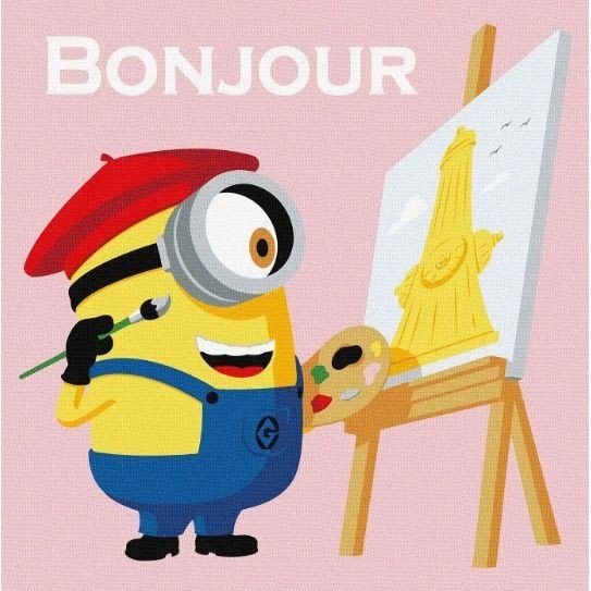 Картина по номерах для дітей UN "Minions: Художник у Парижі" 25х25см