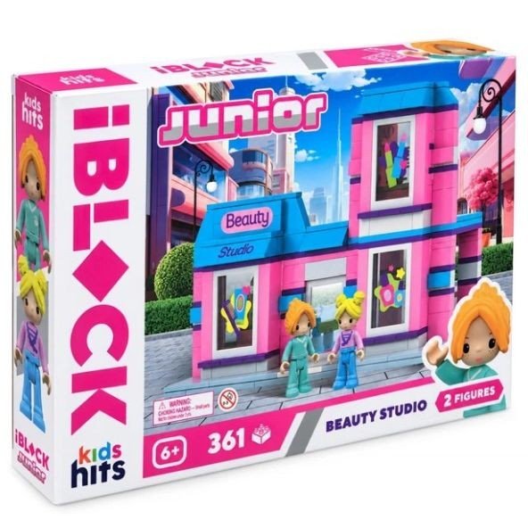 Конструктор IBLOCK JUNIOR Студія Краси, 361дет.,2 фиг, у  короб. 37,5*25,5*6см