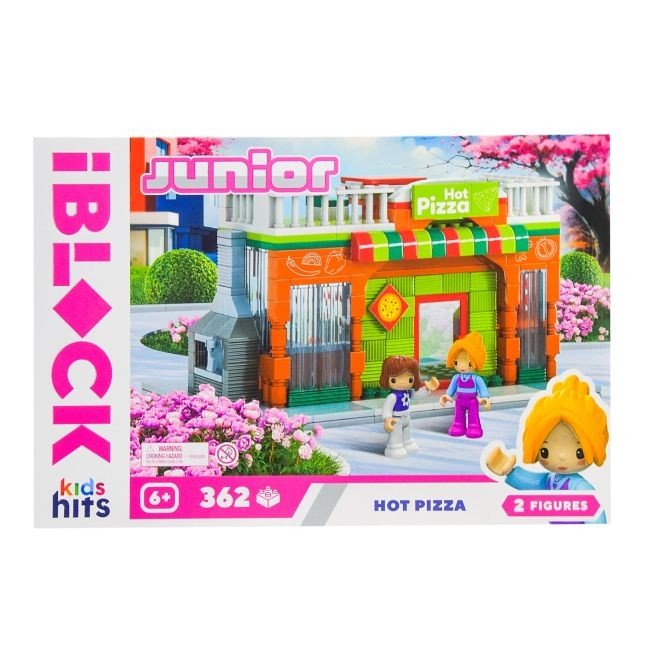 Конструктор IBLOCK JUNIOR Гаряча піца, 362дет., 2 фіг, у короб. 37,5*25,5*6см