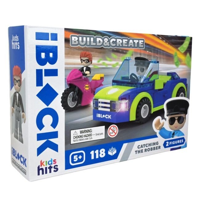 Конструктор "IBLOCK JUNIOR" 118 дет.,High-Speed Police Chase короб. 24*16*6 cm