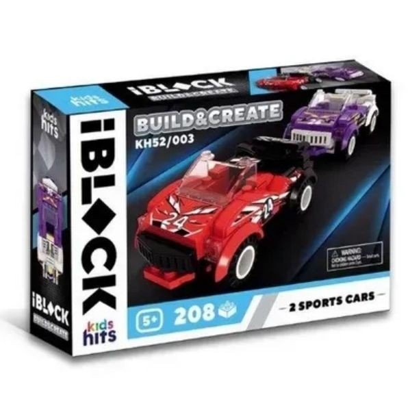 Конструктор IBLOCK JUNIOR МЕГАКАРИ  208дет., короб. 24*6*16см