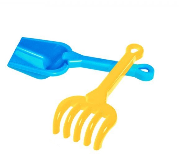 Набір "Лопатка та граблі" (синій)