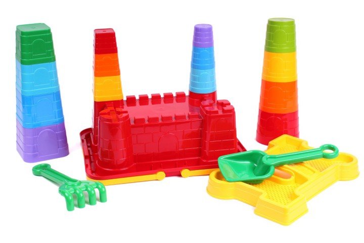 Пісочний набір "Фортеця" (14 пасочек, грабельки і лопатка)