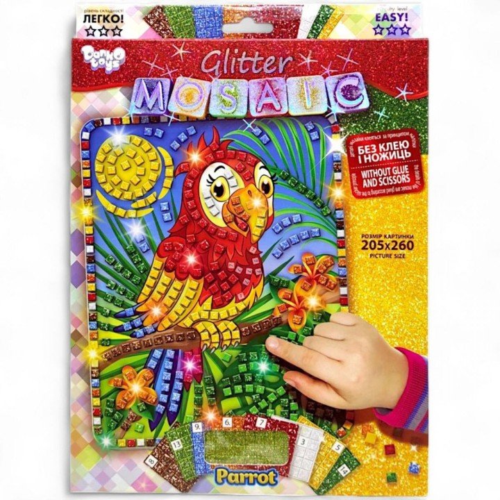 Набір для творчості "Блискуча мозаїка" Папуга