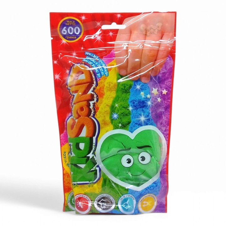 Кінетичний пісок "KidSand" зелений, в пакеті, 600 г