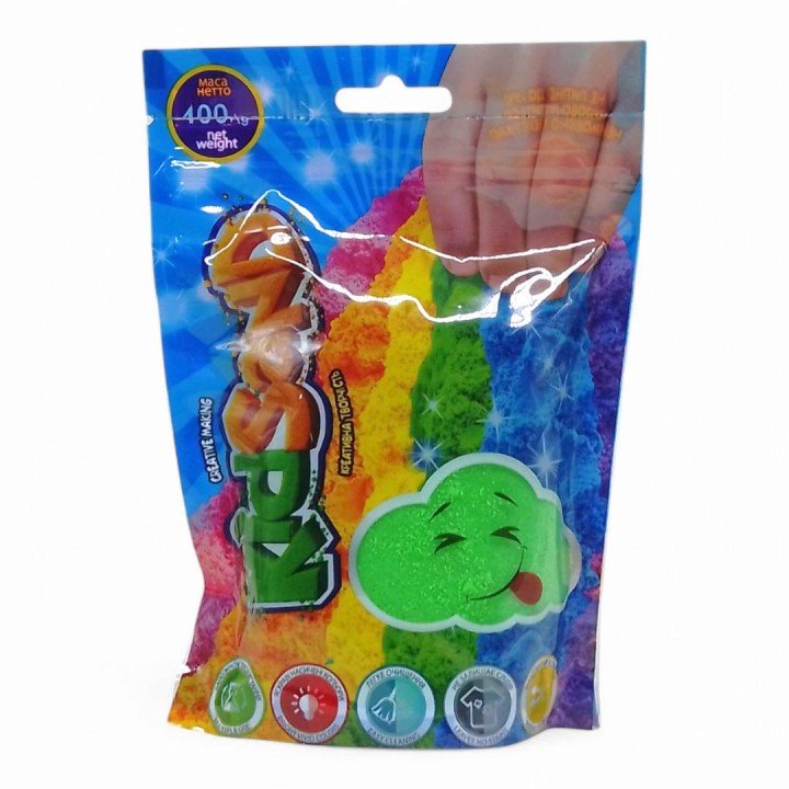 Кінетичний пісок "KidSand" зелений, в пакеті, 400 г