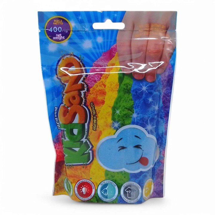 Кінетичний пісок "KidSand" блакитний, в пакеті, 400 г