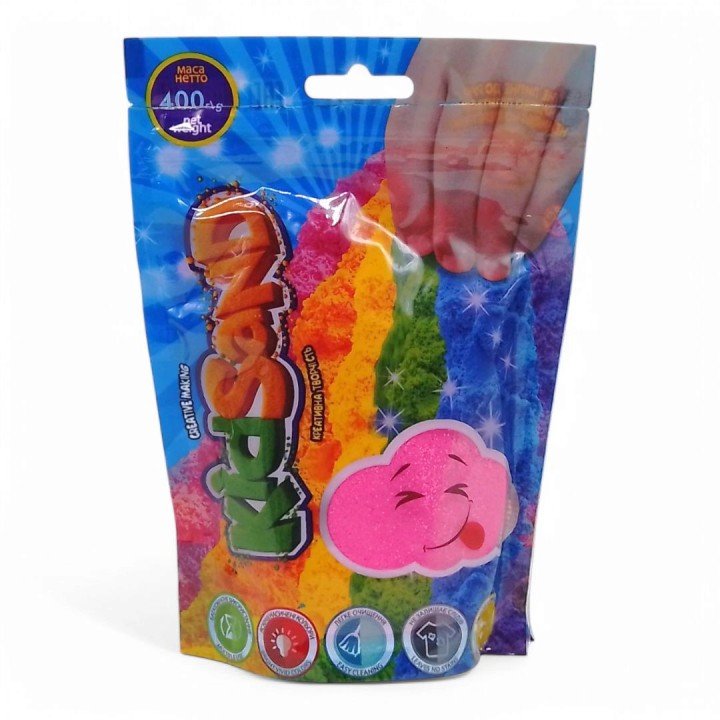 Кінетичний пісок "KidSand" рожевий, в пакеті, 400 г