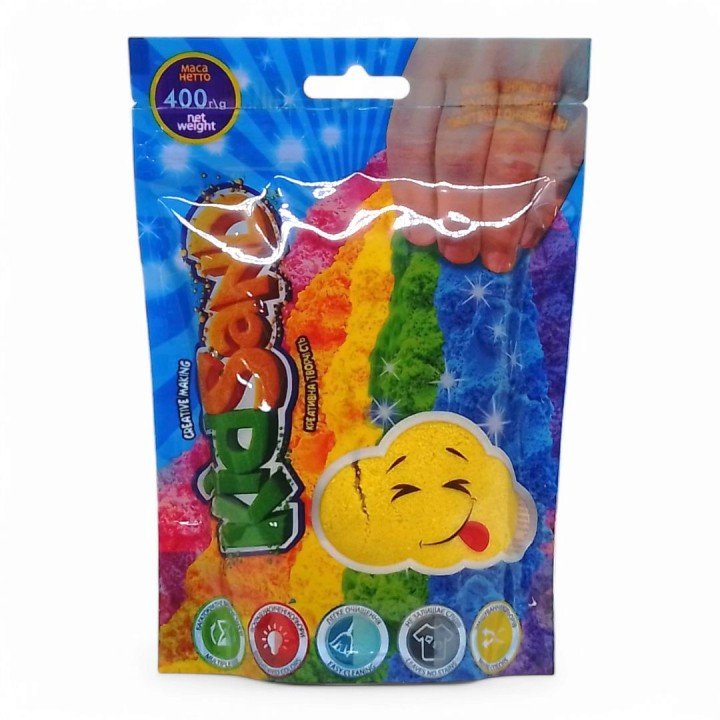 Кінетичний пісок "KidSand" жовтий, в пакеті, 400 г