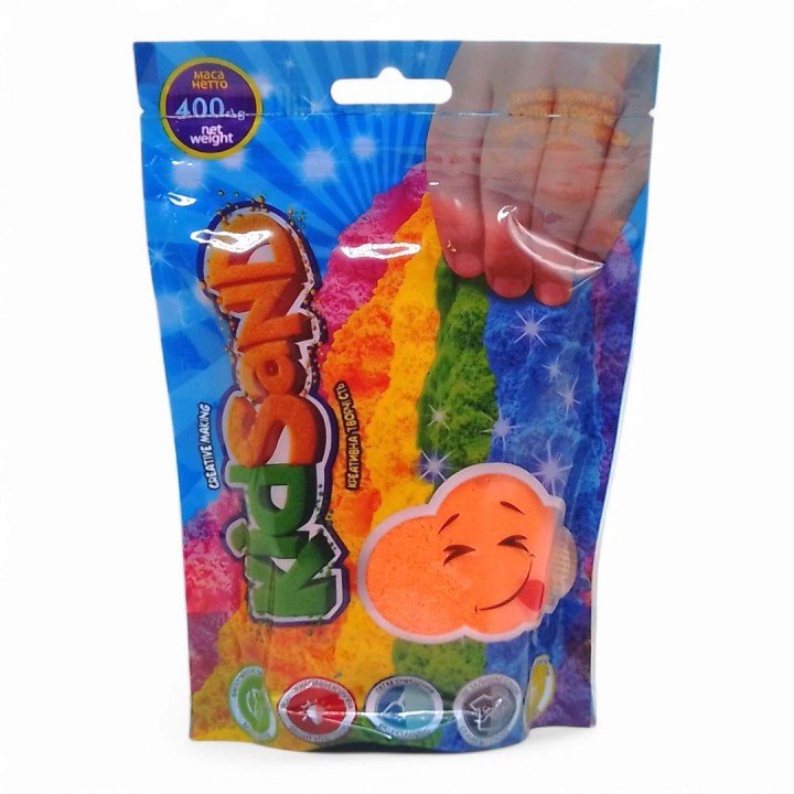 Кінетичний пісок "KidSand" помаранчевий, в пакеті, 400 г