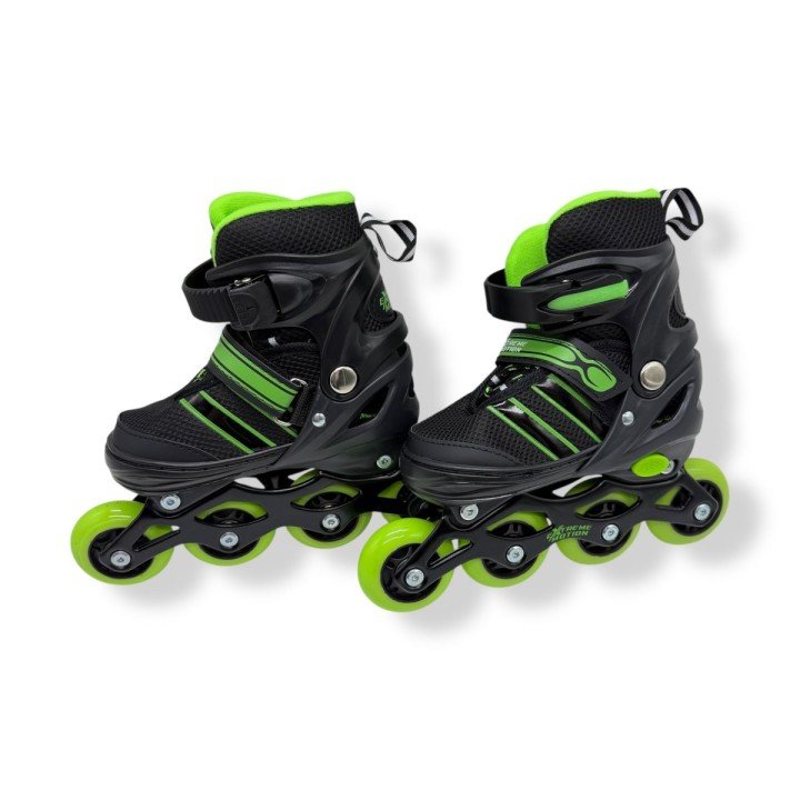 Роликовi ковзани розмір M (34-37) колеса PU 1 світло  сумка (САЛАТОВІ)