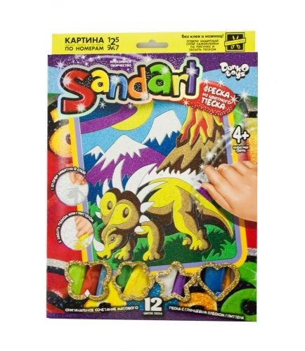 Фреска з кольорового піску "Sandart" Тріцератопс SA-01-07