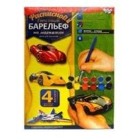 Набір для творчості, розписний гіпсовий барельєф на магнітах, "Автомобілі", РДБ-02-07