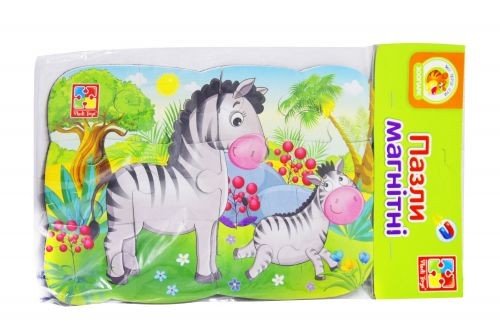 Магнітні пазли "Зебри", 12 деталей (укр)