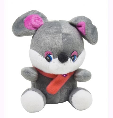 М'яка іграшка "Мишка в шарфику з квіточкою"