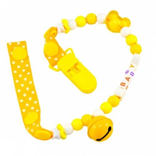 Кліпса для пустушки з дзвіночком, жовтий