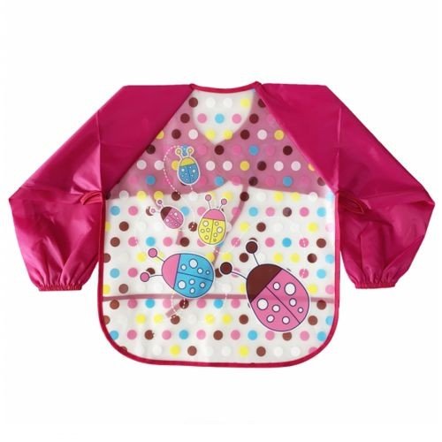 Слинявчик з рукавами, малиновий